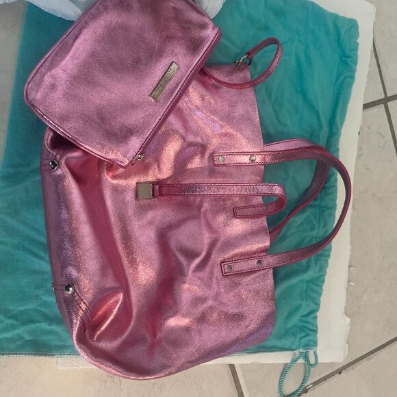 Tiffany & Co metallic pink leather reversible small tote handbag - Picture 4 of 8
